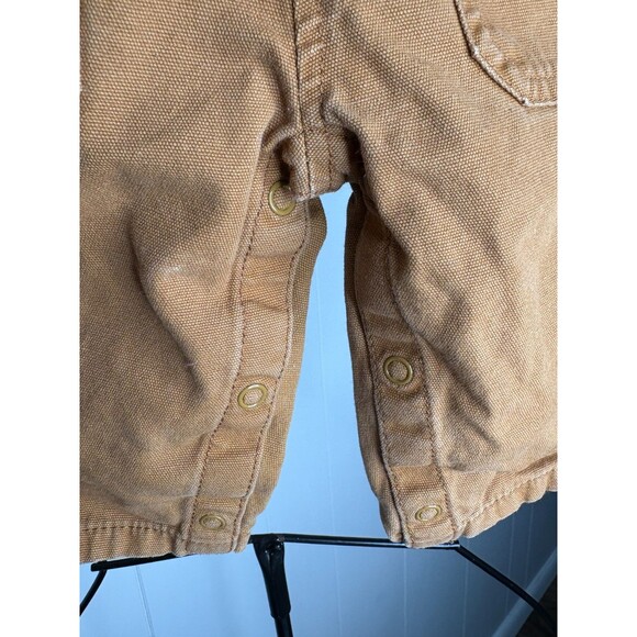 Carhartt Baby Infant Brown Tan Canvas Bib Overalls 6 Months Snap‎ Leg Unisex - Picture 8 of 8